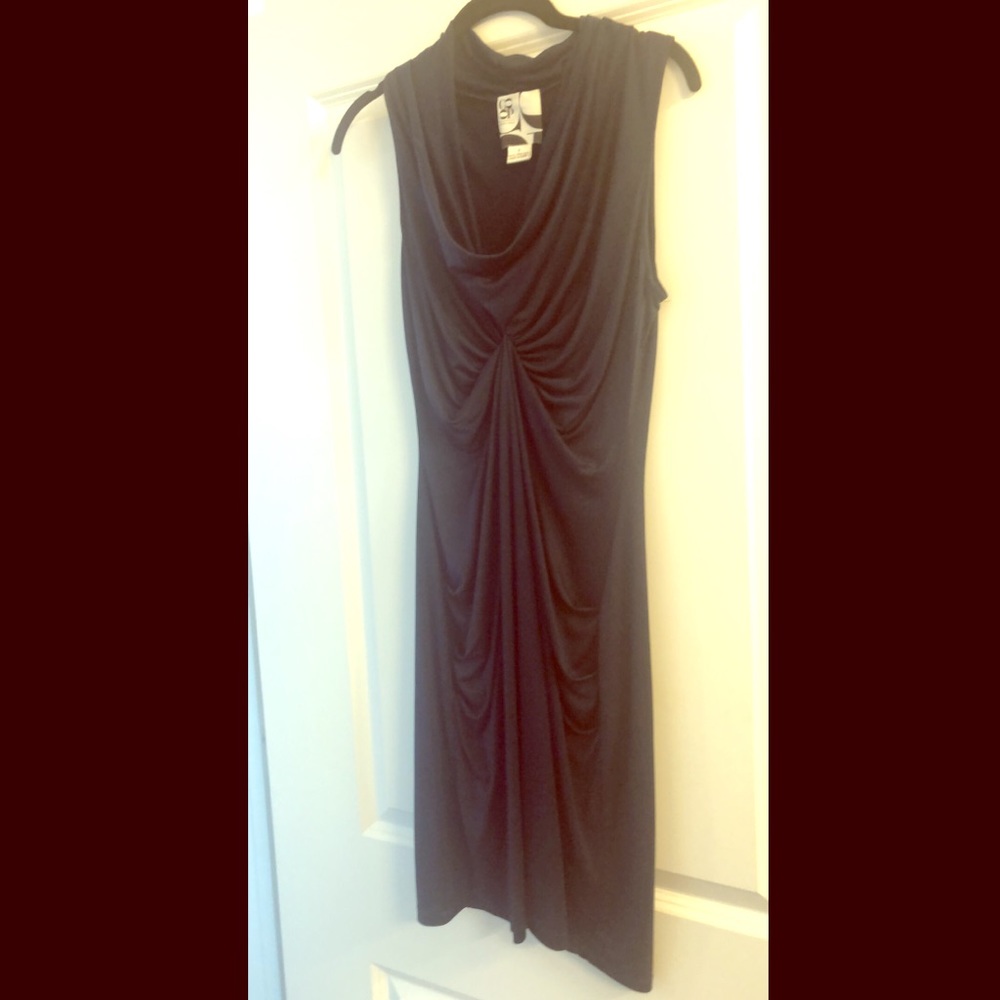 Sexy, Slinky, & Versatile Navy Silk Dress